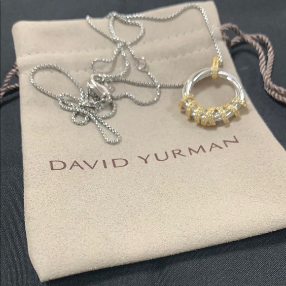 David Yurman Silver and Gold Necklace - Picture 1 of 4